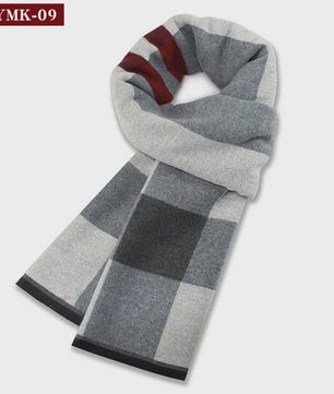 Luxe Heren Sjaal - Warme Wol & Kasjmier - Winter Ruitpatroon
