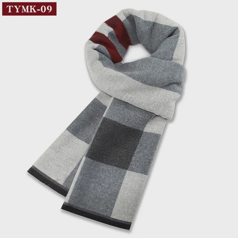Luxe Heren Sjaal - Warme Wol & Kasjmier - Winter Ruitpatroon
