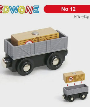 Houten Magneet Treinwagon Set - Uitbreidbaar en Compatibel met Houten Spoorsystemen