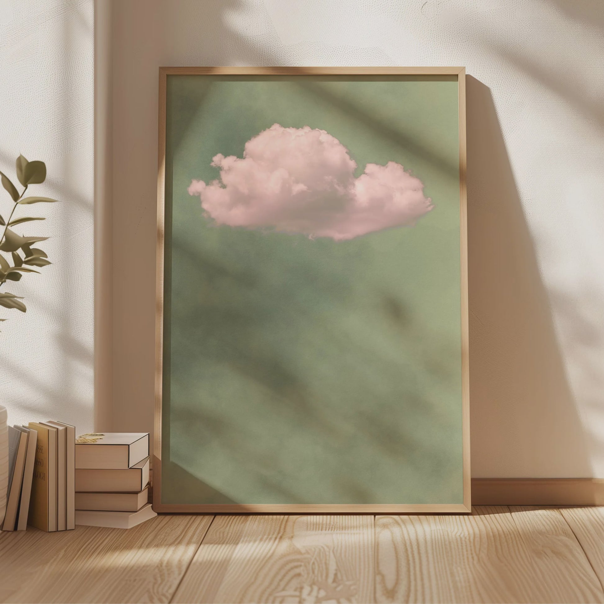 Abstracte Blauwe Wolken Poster - Minimalistische Canvas Muurkunst voor Moderne Woonkamer