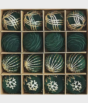Kerstballen 6cm - Set van 12/16 Stuks - Wijnrood & Goud - Fluweelzacht & Feestelijk