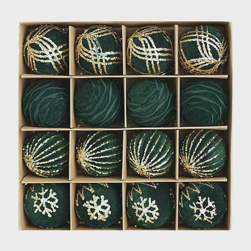Kerstballen 6cm - Set van 12/16 Stuks - Wijnrood & Goud - Fluweelzacht & Feestelijk