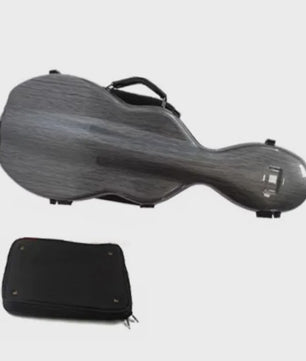 Carbon Fiber Vioolkoffer met Afneembare Tas - Dubbele Draagband & Slot