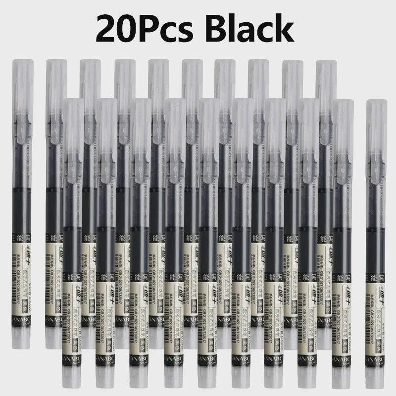Set van 1-20x Gel Pen Zwart/Blauw/Rood - 0.5mm Naaldpunt voor Studenten & Kantoor