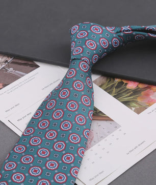 Klassieke Heren Strikdas - Imitatie Zijde met Polka Dot & Bloemendessin