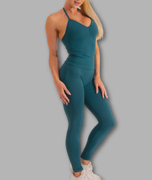 Dames Sportset: Backless Tanktop & Scrunch Seamless Legging