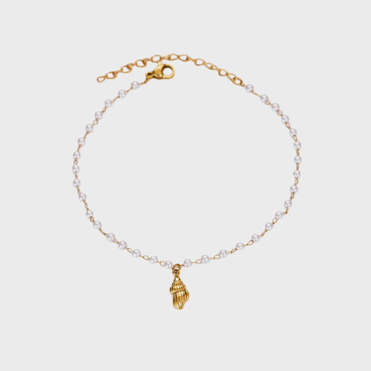 Gouden Anklet met Kralen en Bedels - Roestvrij Staal - Zomerse Strandjuwelen