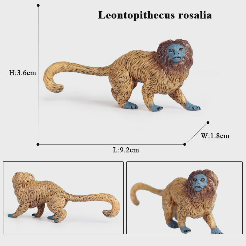 Oenux Wild Animal Speelfiguren: Aap, Chimpansee, Orang-oetan & Gibbon (PVC)
