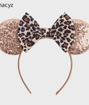 Chique Sequin Mickey Oortjes Diadeem met Strik - Feestelijk Haaraccessoire voor Kinderen & Dames