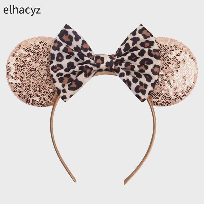 Chique Sequin Mickey Oortjes Diadeem met Strik - Feestelijk Haaraccessoire voor Kinderen & Dames