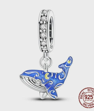 925 Sterling Zilveren Bedel Set: Dolfijn, Zeepaardje & Octopus - Blauw - DIY Armband Sieraden