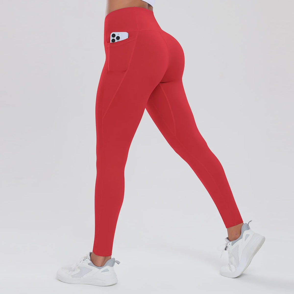 Dames Yogabroek met Zakken: Hoge Taille, Billenlift & Buikcontrole voor Fitness en Sport