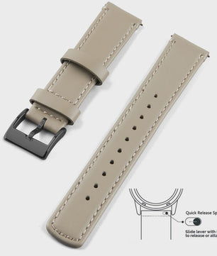 Top Grain Echt Lederen Horlogeband - 20mm/22mm Quick Release - Voor Heren, Dames & Samsung Galaxy Watch