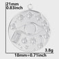 Set van 5 Zilverkleurige Stainless Steel Bedels: Ster, Maan, Zon, Vlinder, Roos & Ojo Turco