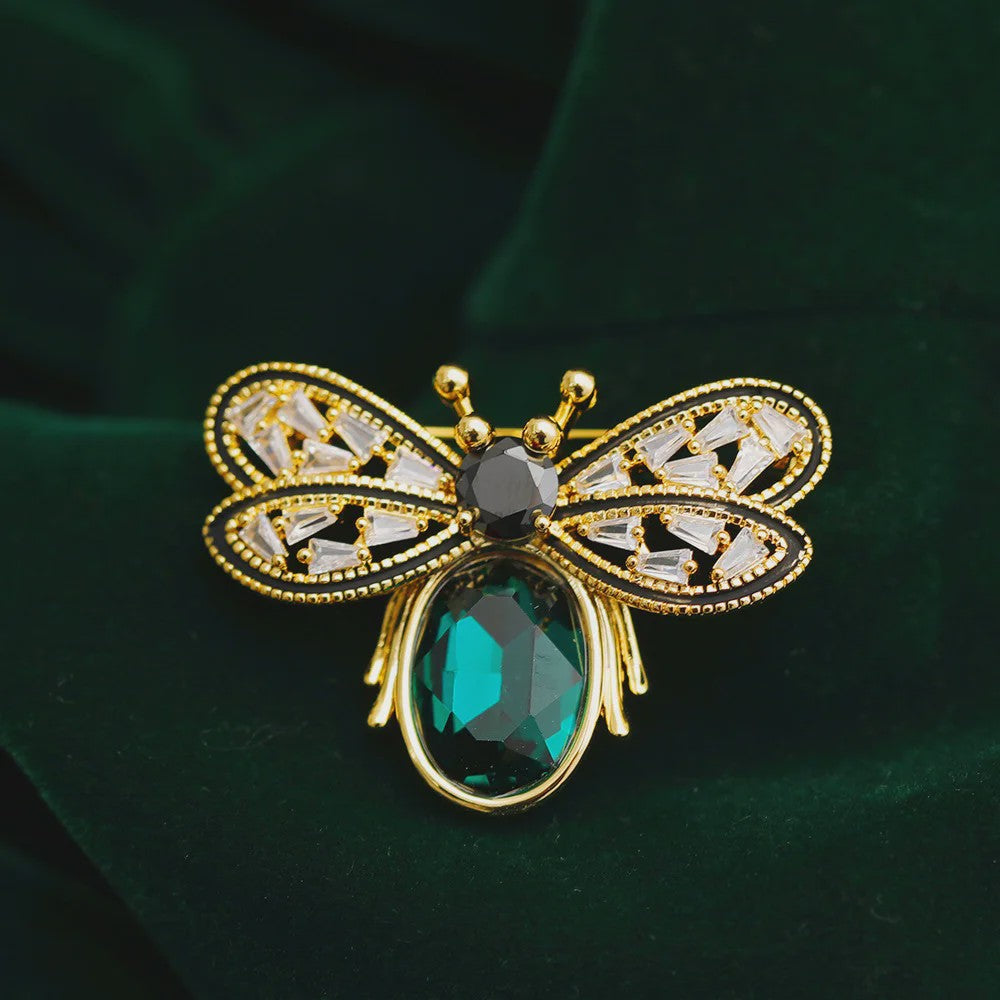 Luxe Bijen Broche met Kristallen - Vintage Baroque Stijl