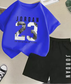 Kinder T-shirt en Short Set - Zomer Sportieve Mode met Grafische Print