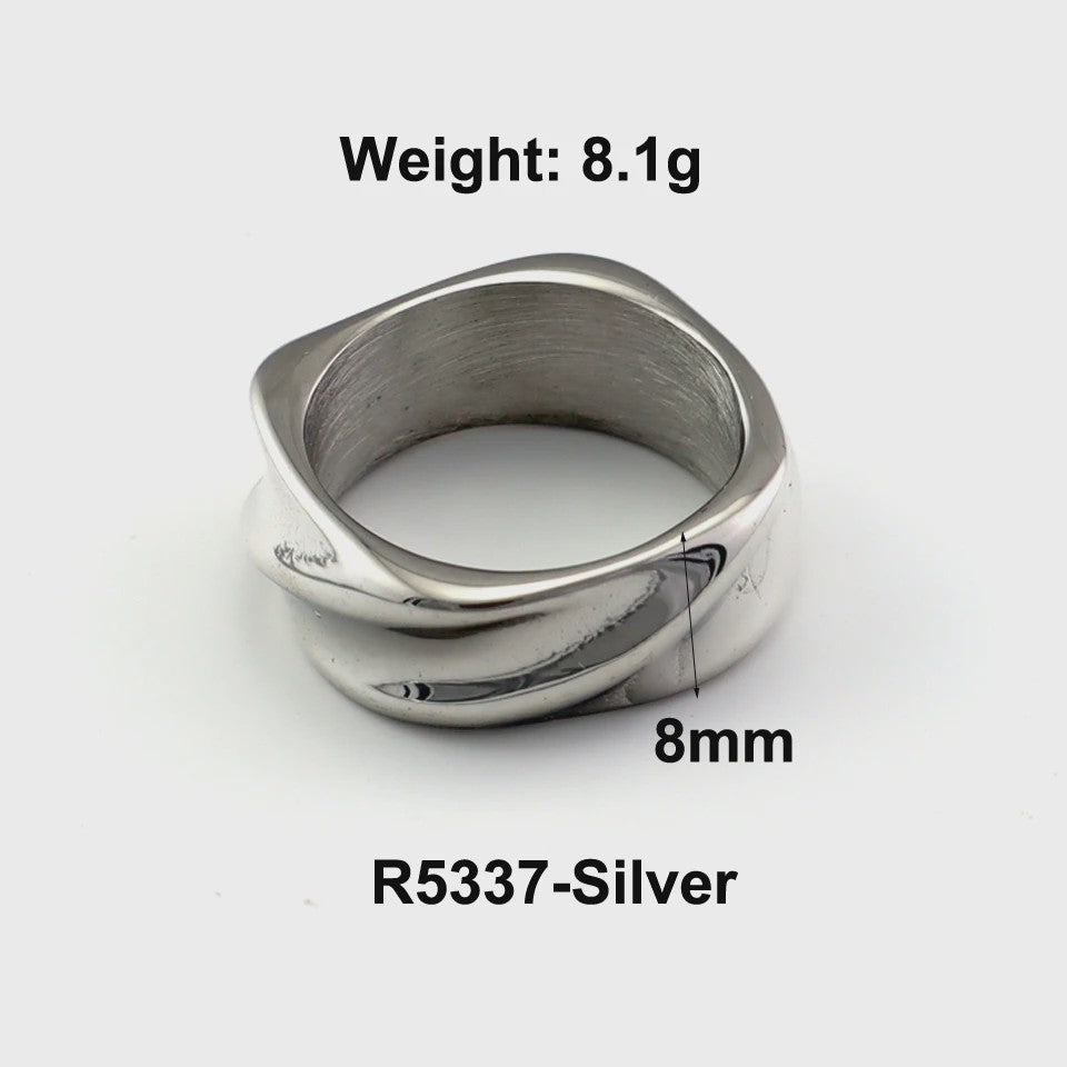 Nieuw Design Geometrische Kralen Ring - Roestvrij Staal Dames Sieraden