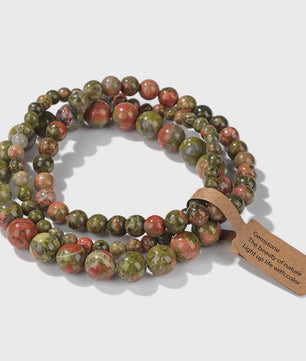 Set van 3 Natuurstenen Kralen Armbanden - Dames & Heren - 4, 6, 8 MM