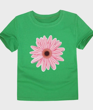 Schattig Katoenen T-shirt Meisjes met Bloemprint - Maten 2 t/m 14 Jaar