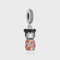 925 Sterling Zilveren Bedel Lucky Cat - Chinees Nieuwjaar & Japanse Stijl Hanger voor Dames Armbanden & Kettingen