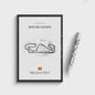 Vintage F1 Circuit Poster: Zwart-Wit Formule 1 Kunst voor de Raceliefhebber