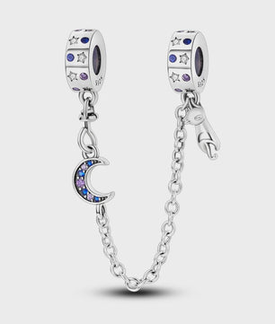 925 Sterling Zilveren Veiligheidsketting Bedel voor Armbanden - Maan, Ster, Vlinder, Hart