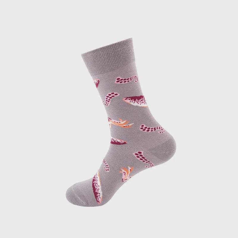 Unisex Katoenen Sokken met Vrolijke Fruit, Dieren & Kunst Prints - Hip Hop & Skateboard Stijl
