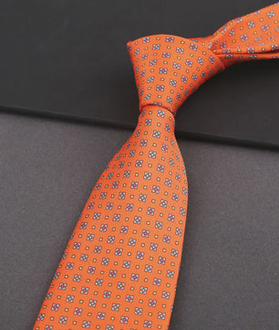 Klassieke Heren Strikdas - Imitatie Zijde met Polka Dot & Bloemendessin
