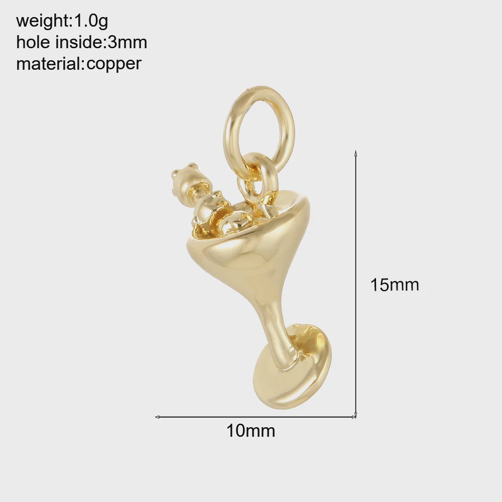 Gouden Bedeltjes Fruit & Drankjes met Zirkonia - Sieraden Maken