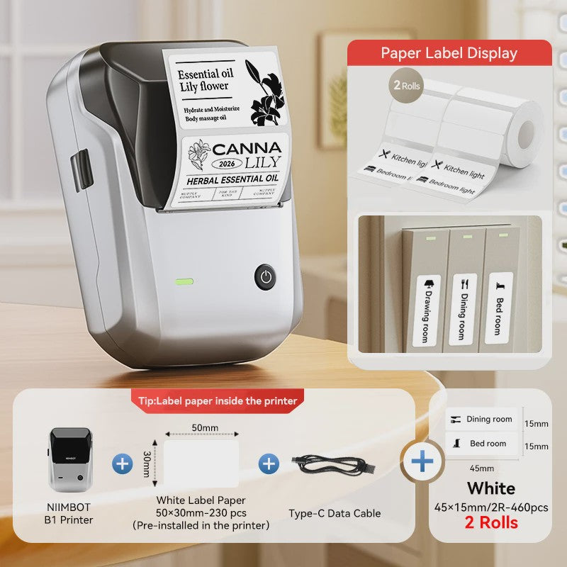 Niimbot B1 Draadloze Thermische Labelprinter - Ideaal voor Kleine Bedrijven, Huis & Cadeaus