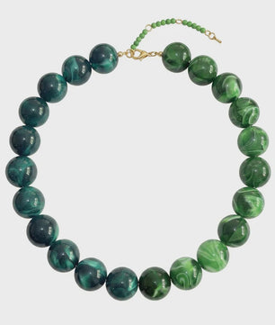 Bohemian Resin Kralen Ketting - Statement Choker met Dubbele Kleuren