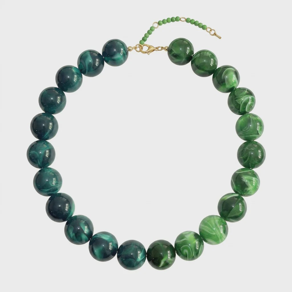 Bohemian Resin Kralen Ketting - Statement Choker met Dubbele Kleuren