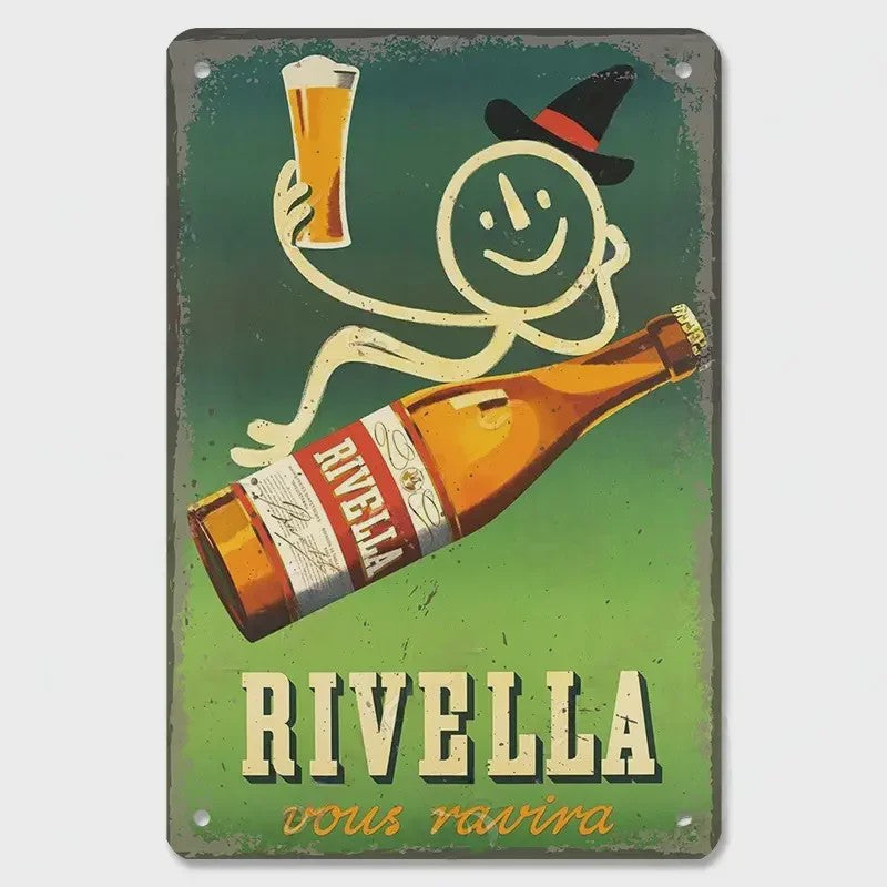 Retro Metal Bier Merk Poster - Decoratie voor Man Cave, Bar & Club