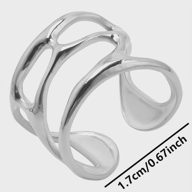 Unieke Dames Ringen van RVS - Vintage Stijl, Waterdicht & Textuur