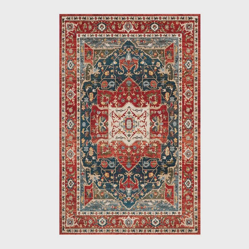 Wasbaar & Opvouwbaar Perzisch Retro Vloerkleed | Zacht Imitatie Kasjmier voor Woonkamer, Slaapkamer & Hal