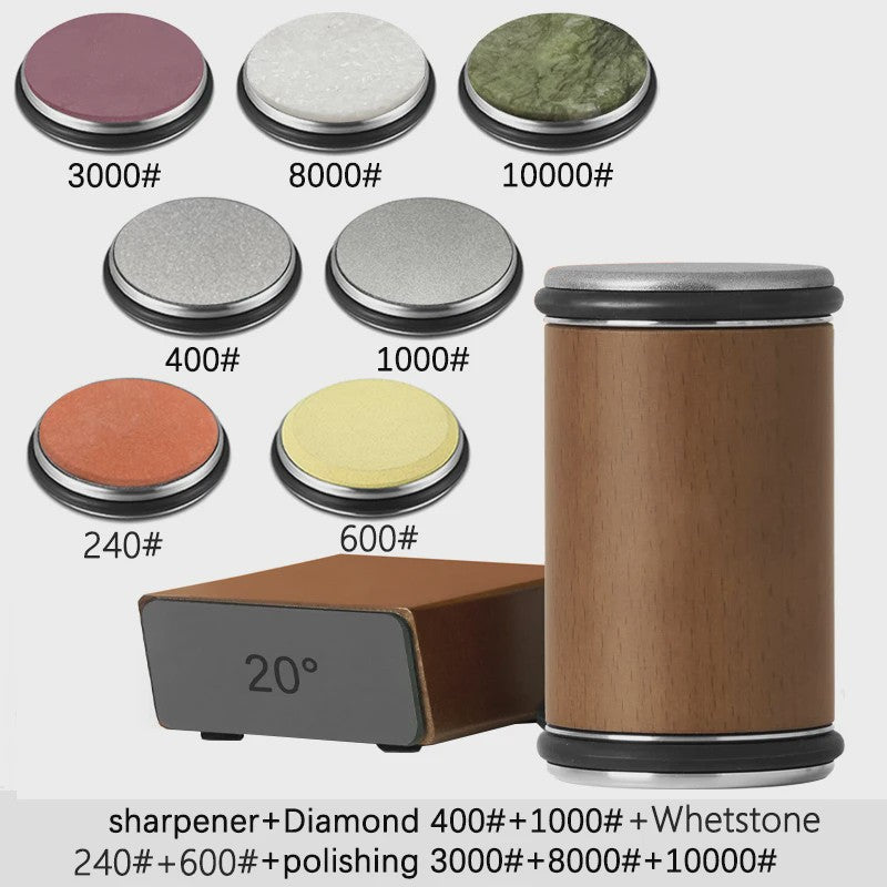 Professionele Messenslijper met Dubbelzijdige Diamantsteen & Magnetische Hoek (15/20°)
