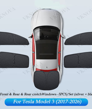 Set Zonneschermen voor Tesla Model 3/Y (2017-2025) - Privacy & UV Bescherming