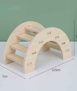 Houten Hamster Villa: Speelhuis met Klimplatform en Verhoogd Platform - Duurzaam Knaagdier Accessoire
