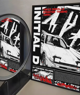 Initial D AE86 JDM Poster - Iconische Auto Kunst voor de Fan