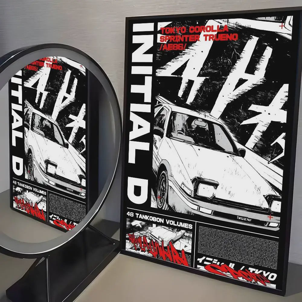 Initial D AE86 JDM Poster - Iconische Auto Kunst voor de Fan