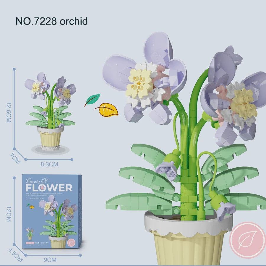 Bouwstenen Bloemen in Pot - Creatieve Mini Bloemenboeketten Bouwpakketten
