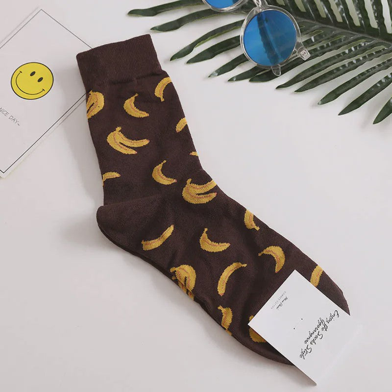 Grappige Heren Sokken met Food Prints: Avocado, Friet, Burger, Bier & Meer | Harajuku Stijl