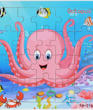 Houten 3D Puzzel Set - 20 Stuks - Dieren & Voertuigen - Educatief Montessori Speelgoed voor Kinderen 3-6 Jaar