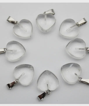 30x Natuursteen Hart Hangers (Amethist/Kwarts/Agaat) - DIY Sieraden Maken