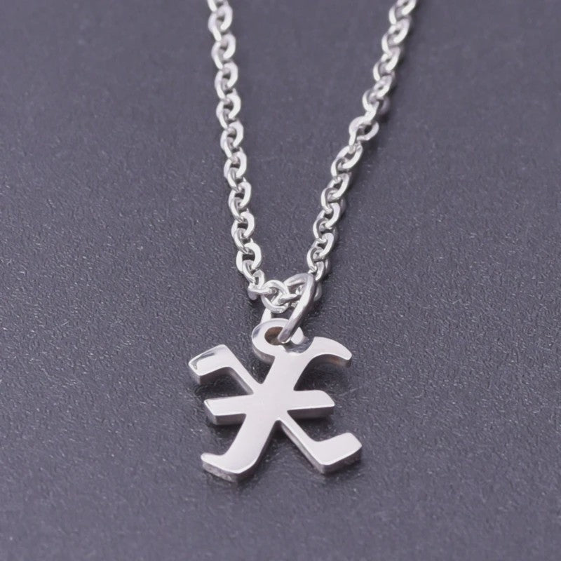 RVS Initiaal Ketting met Oude Engelse Letterhanger - 26 Letters, Perfect voor Hem, Haar of als Koppelkado
