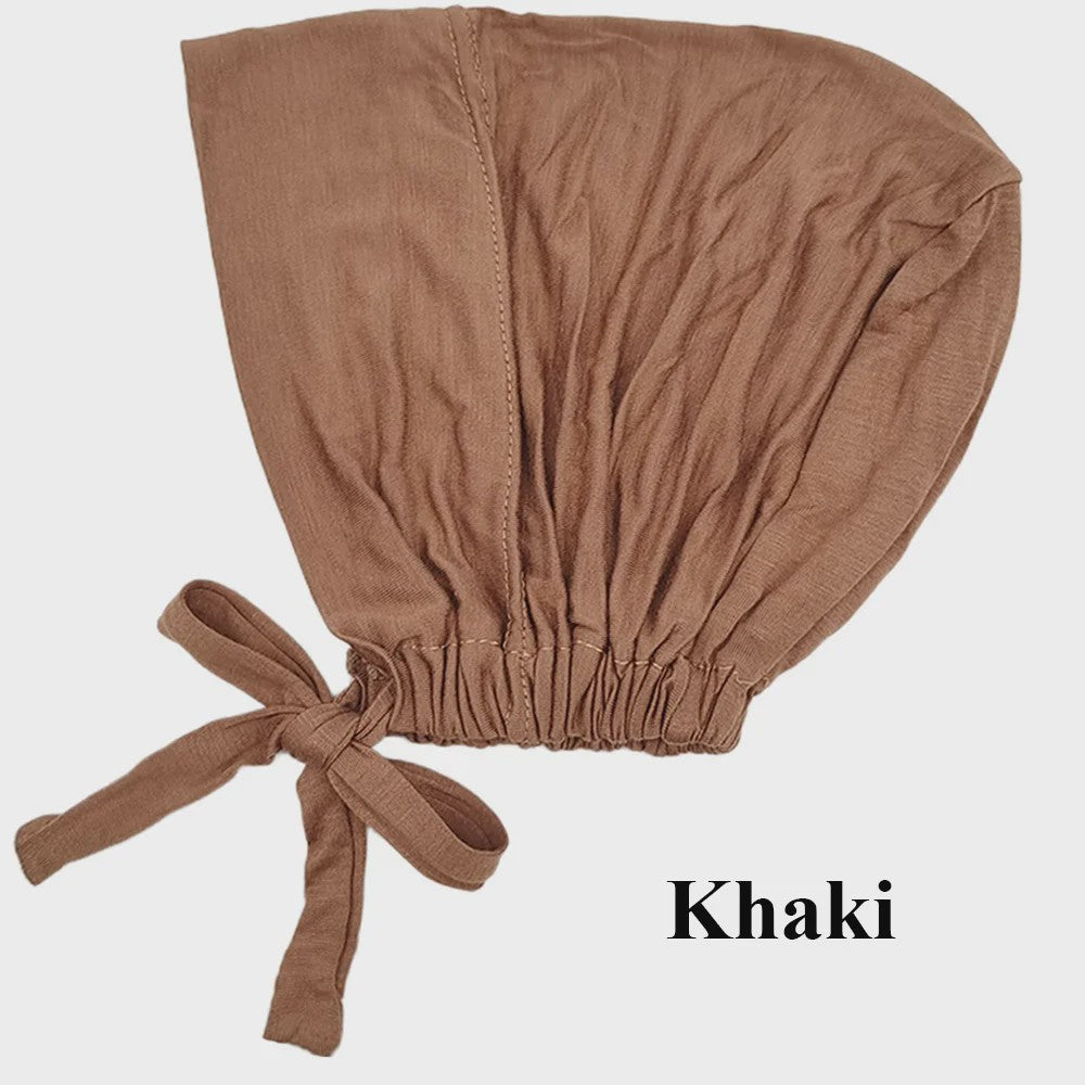 Zachte Modal Binnen Hijab Cap met Strik - Islamitische Turban Hoofddoek