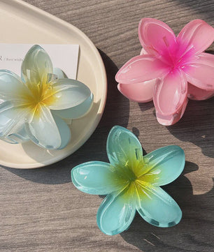 3x Grote Boho Bloemen Haarclips Acryl - Gradient Kleuren & Hawaii Stijl Haaraccessoires voor Dames