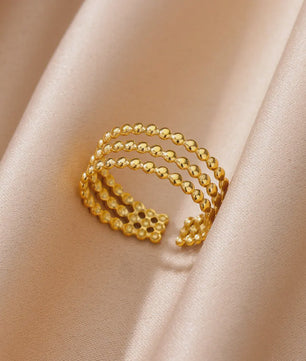 Gouden Ringen Dames - Roestvrij Staal Chunky Open Ringen Vintage Geometrisch Design