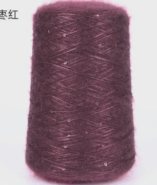Zacht Pluche Mohair Garen met Pailletten - Kleurrijk Brei-, Haak- en Naaigaren (520g)