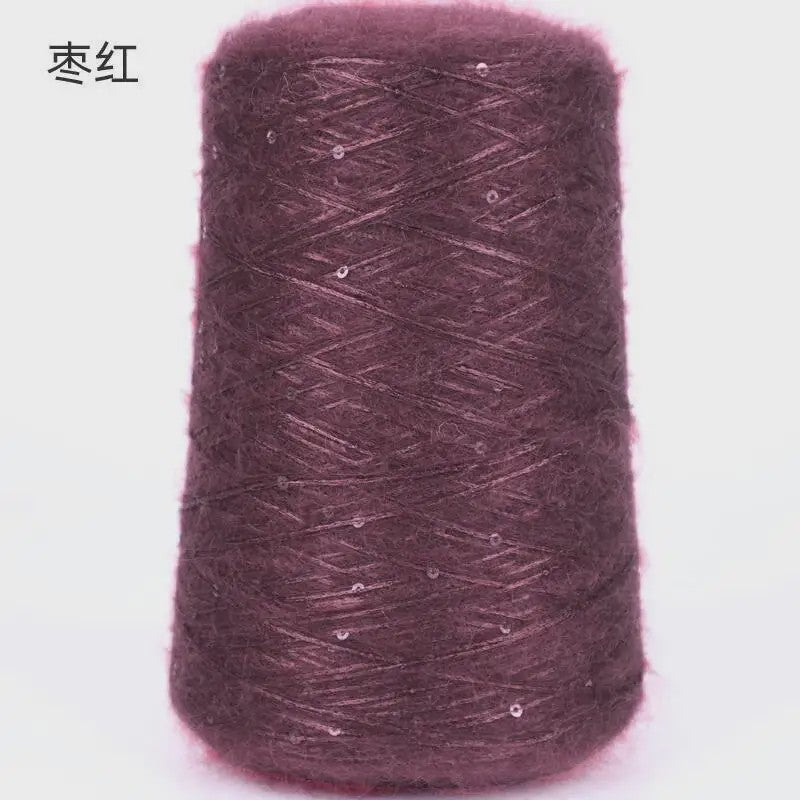 Zacht Pluche Mohair Garen met Pailletten - Kleurrijk Brei-, Haak- en Naaigaren (520g)